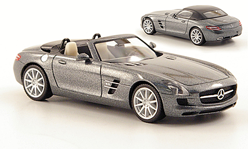 Модель 1:87 Mercedes-Benz SLS AMG Roadster (R197) - gray