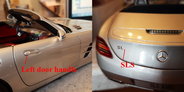 Модель 1:18 Mercedes-Benz SLS AMG Roadster (R197) - silver