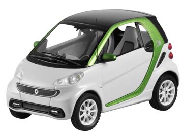 Модель 1:43 Smart ForTwo electric drive coupe - white/green