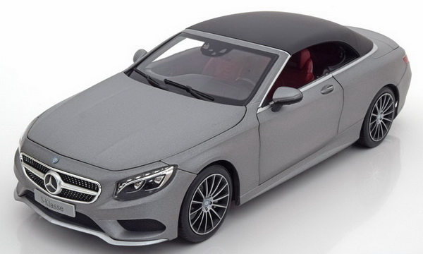 Модель 1:18 Mercedes-Benz S-class Cabrio Softtop (A217) - silver mat