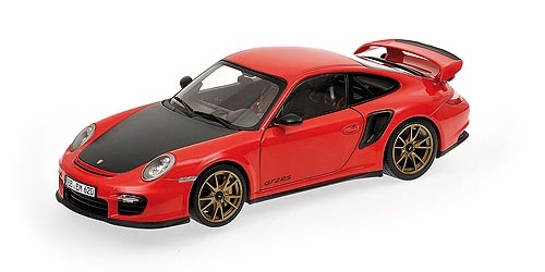 porsche 911 (997 ii) gt2 rs - red/gold wheels 100069408 Модель 1:18