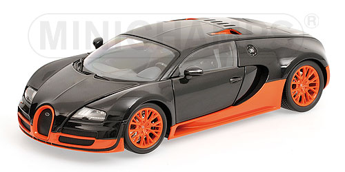 bugatti veyron super sport world record car - carbon/orange 100110840 Модель 1:18