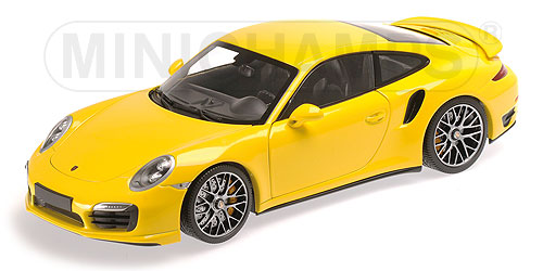 Модель 1:18 Porsche 911 turbo S (991) - yellow/silver wheels