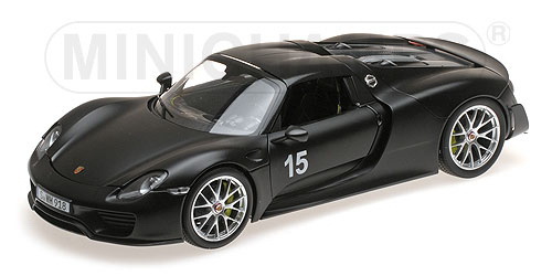 Модель 1:18 Porsche 918 Spyder №15 - W/ WEISSACH Package - matt black