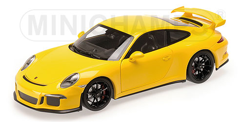 Модель 1:18 Porsche 911 GT3 (991) - yellow/black wheels
