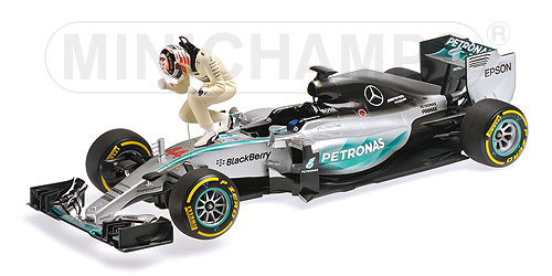 Модель 1:18 Mercedes-AMG Petronas F1 Team W06 Hybrid №44 Winner USA GP (Lewis Hamilton) w/figurine