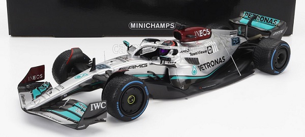 Модель 1:18 MERCEDES GP F1 W13e Team Mercedes-amg Petronas F1 №44 Monaco Gp With Rain Tires (2022) Lewis Hamilton, Silver Green