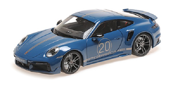 Модель 1:18 Porsche 911 (992) Turbo S Coupe Sport Design - 2021 (blue)