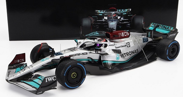 Модель 1:18 MERCEDES-BENZ GP F1 W13e Team Mercedes-amg Petronas F1 N63 5th Monaco Gp (2022) George Russel, Silver Green