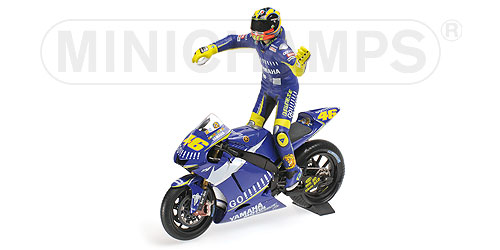 Модель 1:12 Yamaha YZR-M1 №46 MotoGP Donington (Valentino Rossi) (BIKE + FIGURINE)