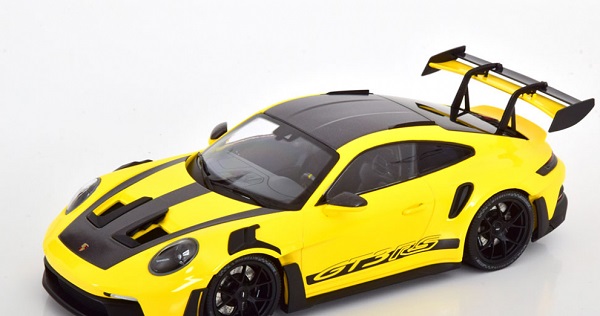 PORSCHE 911 (992) GT3 RS Weissach Paket (2023), yellow black 153062245 Модель 1:18