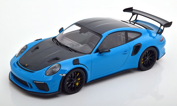 Модель 1:18 Porsche 911 (991/2) GT3 RS Weissach Package mit schwarzen Felgen - blue/carbon grey (L.E.111pcs)