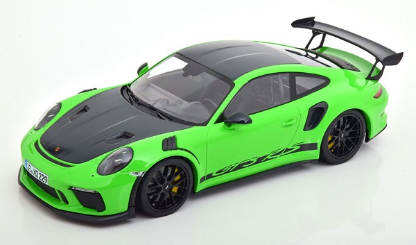 Модель 1:18 Porsche 911 (991 II) GT3 RS Weissach Package 2019 light green /black (L. E. 222 pcs)