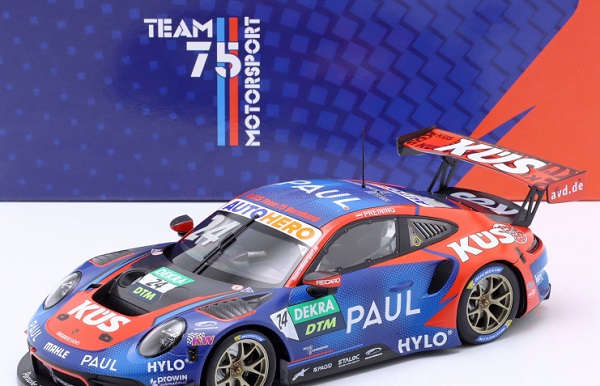 Модель 1:18 PORSCHE 911 992 Gt3 R Team75 Bernhard N 24 Winner Norisring Dtm (2022) Thomas Preining, Blue Red