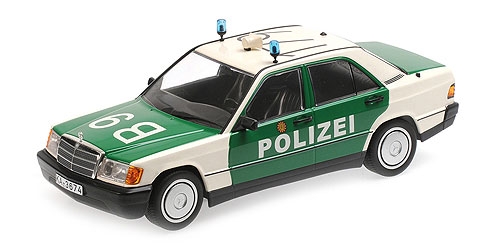 mercedes-benz 190 e (w201) «polizei» germany - white/green (l.e.300pcs) 155037090 Модель 1:18
