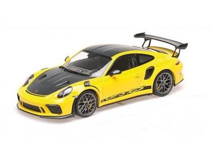 porsche 911 gt3rs (991.2) - 2019 - yellow w/ weissach package w/ platinum magnesium wheels 155068221 Модель 1:18