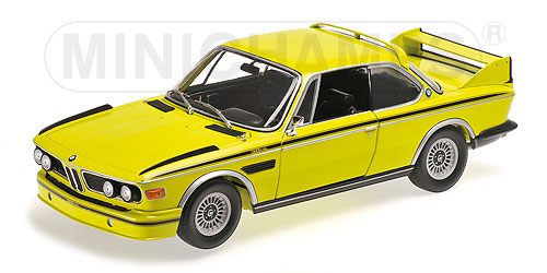 bmw 3.0 csl (e9) coupe - yellow w/stripes 180029028 Модель 1:18