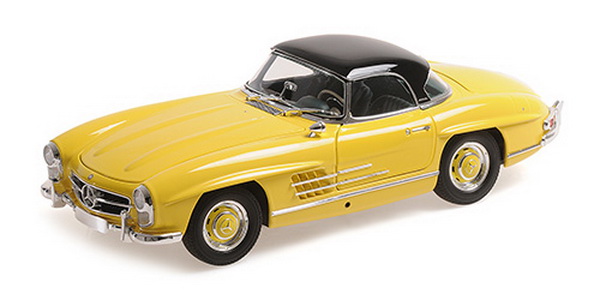 Mercedes-Benz 300 SL Roadster (W198) - 1958 - Yellow - W/ Hardtop 180039044 Модель 1:18