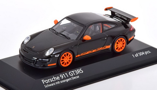 Porsche 911 (997) GT3 RS - 2006 - Black/Orange (L.e. 504 pcs.) 403066012 Модель 1:43