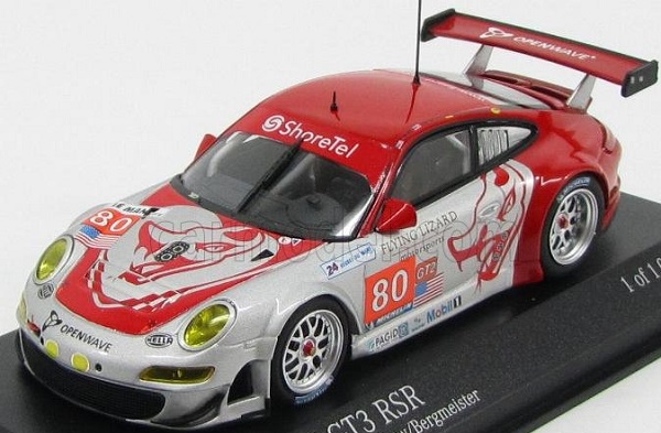 PORSCHE 911 997 GT3 Rsr 4.0l Team Flying Lizard Motorsports N 80 24h Le Mans 2010 S.neiman - D.law - J.bergmeister, Red Silver 410106980 Модель 1 43