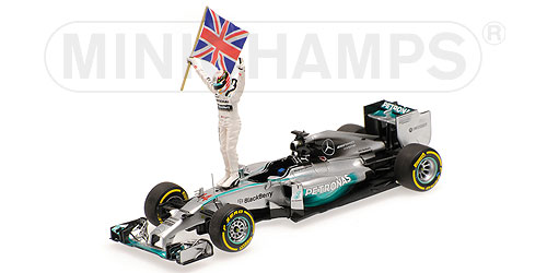 Модель 1:43 Mercedes-AMG Petronas F1 Team W05 №44 Winner Abu Dhabi GP W.STANDING FIGURINE A.FLAG (Lewis Hamilton)