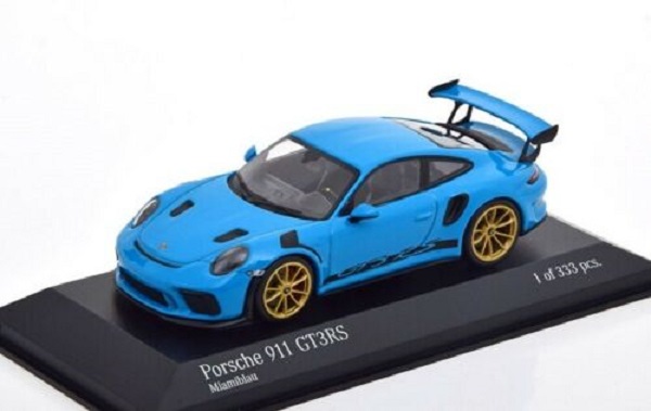Porsche 991 II GT3 RS - 2018 miami blue / golden wheels 413067046 Модель 1:43