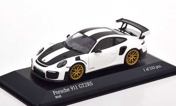 Porsche 911 (991 II) GT2 RS 2018 white (gold wheel discs) (L.E.333 pcs.) 413067277 Модель 1:43