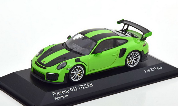 Porsche 911 (991 II) GT2 RS 2018 light green/black (silver wheel discs) (L.E.333 pcs.) 413067284 Модель 1:43