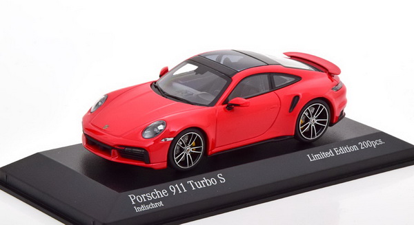 Модель 1:43 Porsche 911 (992) turbo S Coupe 2020 - red (L.E.200pcs)