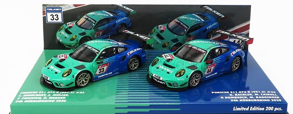 Модель 1:43 PORSCHE Set 2x 911 991 GT3 R Team Falken Motorsports N 44 24h Nurburgring 2020 P.dumbreck- M.ragginger - S.muller - K.bachler +