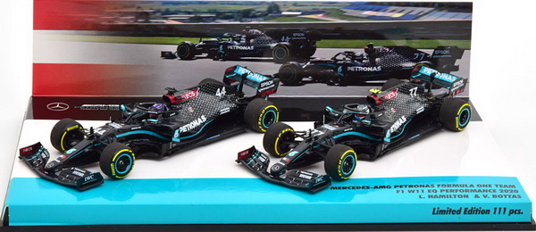 Модель 1:43 Mercedes-AMG F1 W11 EQ Performance 2-Car Set Styrian Grand Prix, World Champion (Lewis Hamilton - Valtteri Bottas) (L.E.111pcs)