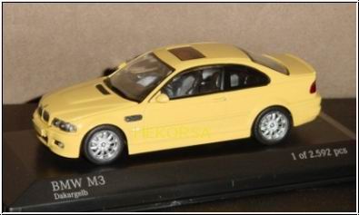 bmw m3 coupe (e46) - yellow 431020021 Модель 1:43