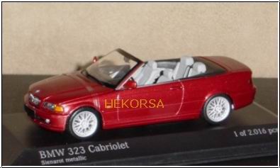 bmw 323i cabrio (e46) - red 431028030 Модель 1:43