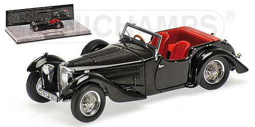 Модель 1:43 Bugatti T57C Corsica Roadster - black/red (L.E.999pcs)
