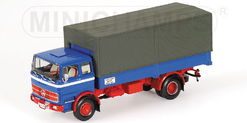 mercedes-benz lp 1620 бортовой кузов - blue/red 439034320 Модель 1:43