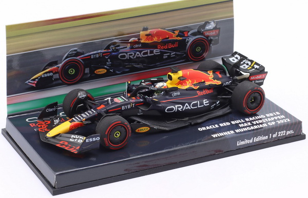 Модель 1:43 Red Bull RB18 Team Oracle Red Bull Racing N1 World Champion Winner Hungarian GP 2022 Max Verstappen (L.e. 222 pcs.)