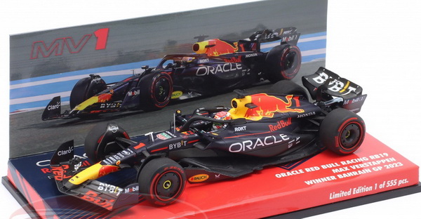 Red Bull Racing RB19 №1 Winner Bahrain GP (Max Verstappen) (L.E.555pcs) 447230101 Модель 1:43