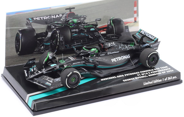 Модель 1:43 Mercedes W14 Team Mercedes-AMG Petronas Formula One N 63 Bahrain GP 2023 George Russel (L.e. 363 pcs.)