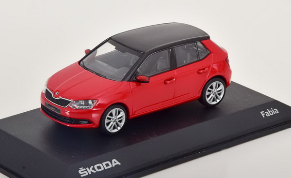 Skoda Fabia - Red/Black 6V6099300F3KF9R Модель 1:43