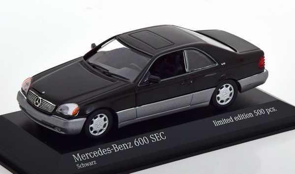 Модель 1:43 Mercedes-Benz 600 SEC (C140) Coupe - black (L.E.500pcs for Modelissimo)