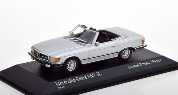 Модель 1:43 Mercedes-Benz 350 SL (R107) Roadster - silver (L.E.500pcs for Modelissimo)