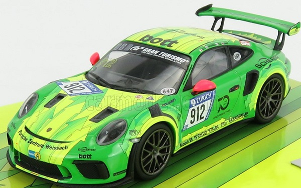 porsche 911 991 gt3 rs manthey racing n 912 demo run goodwood 2018 r.lietz - p.pilet - f.makowiecki - n.tandy, green yellow MG-M-911-18-435 Модель 1:43