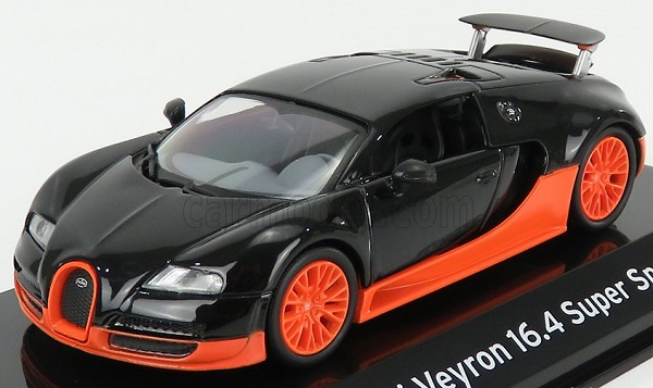 bugatti 16.4 super sport 2010 - con vetrina - with showcase black orange 144613 Модель 1:43