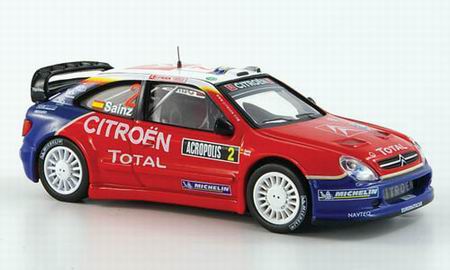 Модель 1:43 Citroen Xsara WRC №2 3rd Rally Acropolis (Carlos Sainz - Marc Marti) - red/blue
