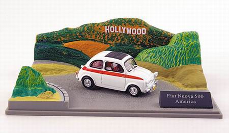 Модель 1:43 FIAT Nuova 500 America - white/red (Diorama)
