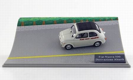 Модель 1:43 FIAT Nuova 500 Derivazione Abarth, grau, Diorama