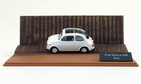 Модель 1:43 FIAT Nuova 500 Eco, weiss, Diorama