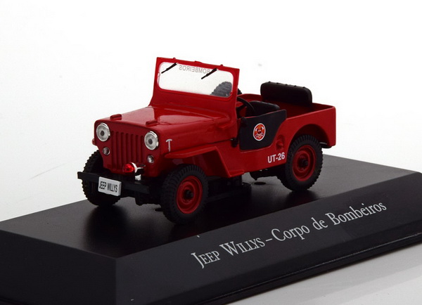 Модель 1:43 Willys Jeep Corpo de Bombeiros - red