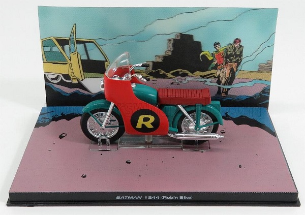 Модель 1:43 BATMAN Batmobile - Robin Bike Motorcycle, Red Light Blue