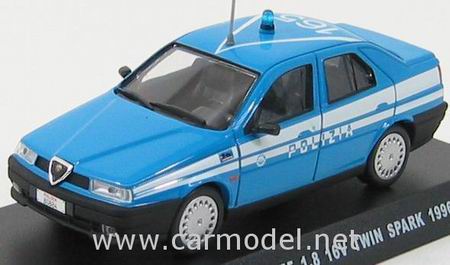 alfa romeo 155 twinspark 1.8 16v polizia - blue/white EC009 Модель 1:43